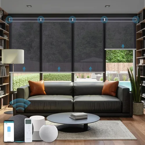 Vista 10 de Cortinas enrollables inteligentes de filtrado de luz motorizadas compatibles con HomeKit, persianas inteligentes para ventanas con 1% de apertura
