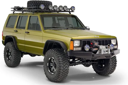 Vista 9 de Guardabarros Bushwacker (10922–07) para Jeep, lisos estilo Fender, pieza lisa; conjunto de 4