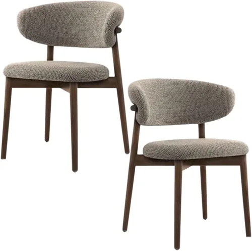 Vista 33 de YVYKFZD Juego de sillas de comedor, sillas de cocina de madera maciza, silla de comedor tapizada con respaldo curvo, silla de sala de estar sin Gris