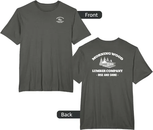 Vista 7 de Morning Wood Lumber Company - Camiseta con estampado de espalda delantera, Negro, S