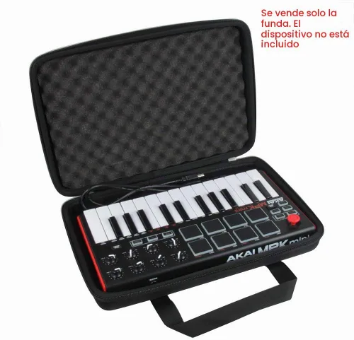 Vista 3 de Hermitshell Estuche de viaje duro para Akai Professional MPK Mini MK3 25 Teclas USB MIDI Teclado Controlador (negro)