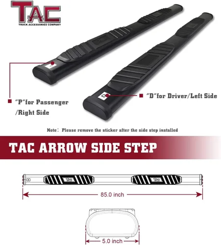 Vista 7 de TAC - Estribos laterales de flecha compatibles con Dodge RAM 1500 2009-2018 2010-2026 2500/3500 Crew Cab (incluye RAM 1500 Classic 2019-2024)