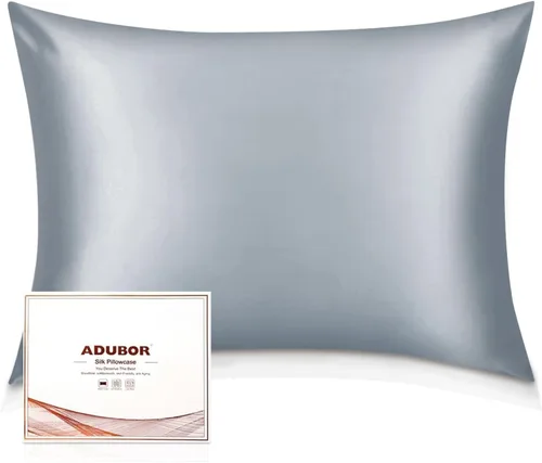 Vista 30 de Adubor Funda de almohada 100% de seda, fundas de almohada de seda de morera, 22 fibras de grado Momme 6A, funda de almohada de seda para la salud