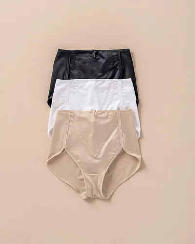 Vista 5 de Leonisa Bragas de cintura alta con control de abdomen, ropa interior de cobertura completa para mujer