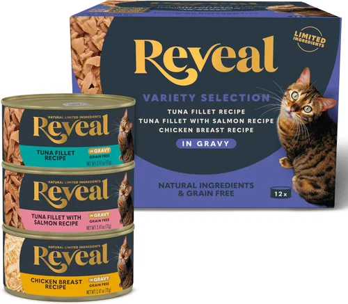 Vista 11 de Reveal Alimento natural enlatado húmedo para gatos, ingredientes limitados y naturales, sin granos, alto contenido de proteínas sin aditivos