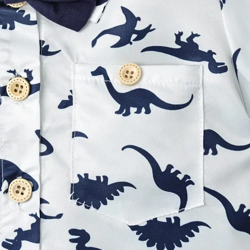 Vista 8 de Conjunto de ropa de verano para bebés y niños pequeños, conjunto Azul