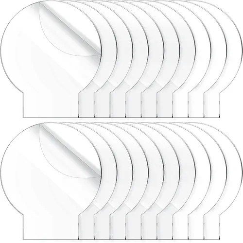 Vista 7 de 20 piezas de acrílico en blanco de 0.079 pulgadas para base de luz, láminas de acrílico transparente fundido de plástico cuadrado y redondo