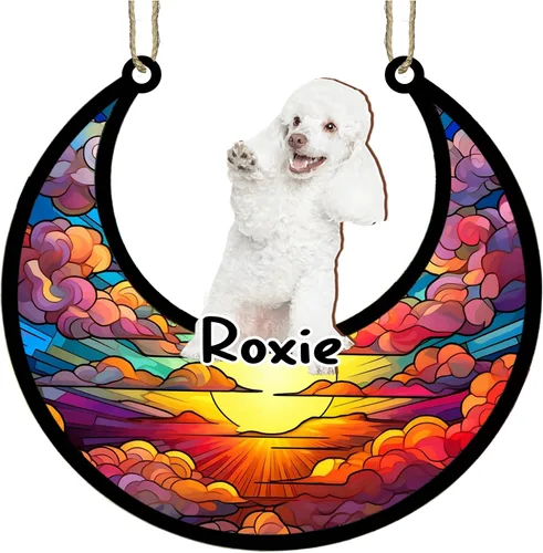 Vista 104 de LOVELYPOD Adorno de Navidad personalizado para perro pastor australiano, atrapasoles conmemorativo, adorno de Navidad de pastor australiano