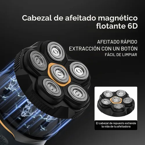 Vista 2 de Afeitadoras de cabeza para hombres calvos: maquinilla de afeitar Azul