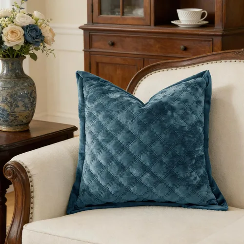 Vista 28 de Funda de Almohada Decorativa 18x18 1 Pieza Funda de Almohada Cuadrada de Terciopelo Suave Amigable con la Piel Proceso Cruzado Fundas de Cojín