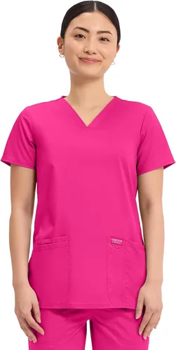 Vista 16 de Workwear Revolution Mujeres Scrubs Top V-cuello WW620 Negro