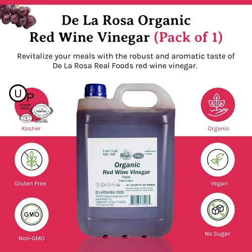 Vista 3 de Vinagre de Vino Tinto Ecológico De La Rosa, Filtrado (5 Litros)