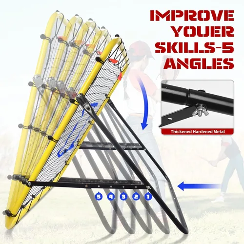 Vista 3 de Eastgoing Baseball and Softball Rebounder Net,Baseball Pitching Net with Pitching Target,Multi-Angle Bounce Back Net for Volleyball Rebounder
