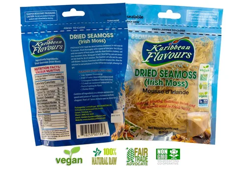 Vista 4 de Musgo irlandés premium Caribbean Superfood - Semillas artesanales silvestres, cosechadas éticamente, hace 4 cuartos de gel