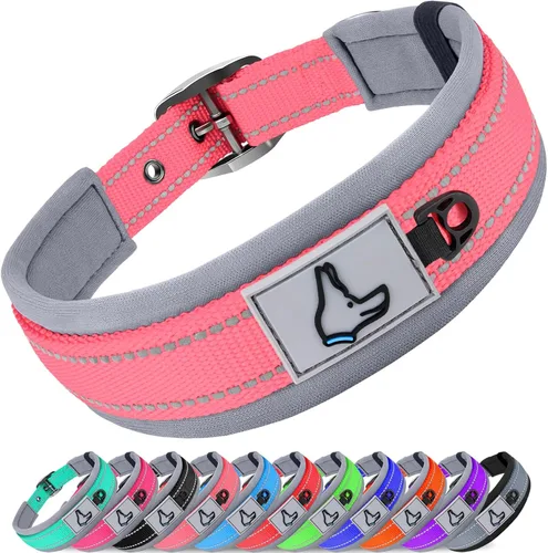 Vista 10 de Joytale Collar para perros pequeños, de neopreno acolchado y ajustable, collares para mascotas reflectantes, anchos y resistentes, con hebilla