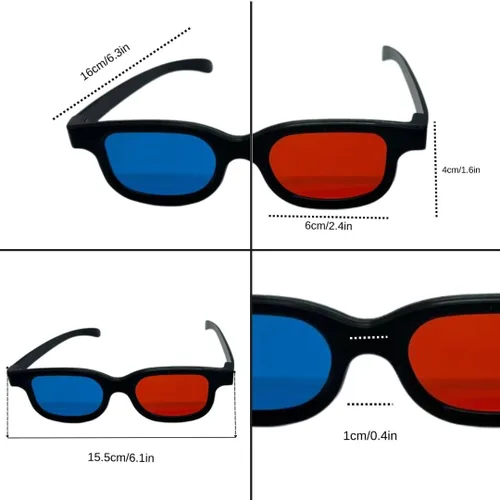 Vista 4 de Gafas de visión 3D rojo-azul para ver películas/juegos e imágenes en 3D en formatos rojo-azul, compatibles con monitores de computadora, televisores