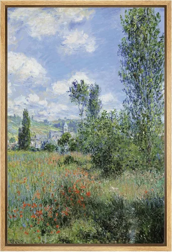 Vista 16 de wall26 Claude Monet - Paseo del acantilado en Pourville - Arte moderno impresionista - Lienzo enmarcado para arte para el hogar, 16 x 24 pulgadas