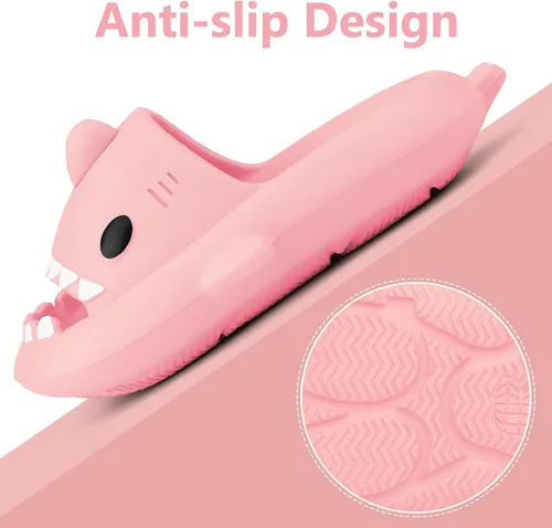 Vista 4 de Sandalias de baño con diseño de tiburón para niños y niñas Sandalias de ducha para niños y niñas Sandalias de playa y piscina Secado rápido