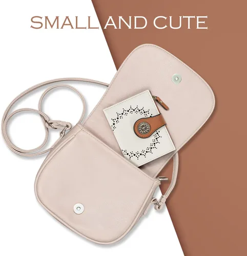 Vista 3 de Tipmile Billeteras pequeñas de cuero para mujer, con 2 ventanas de identificación, con bloqueo RFID, tarjetero con cremallera y bolsillo