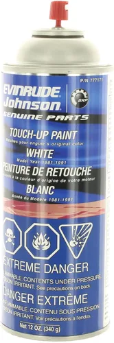Vista 3 de Johnson Evinrude OMC 0777171 - Pintura en aerosol acrílica blanca OEM de 12 onzas