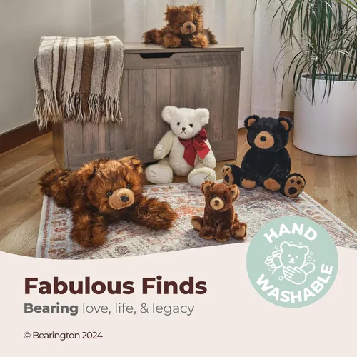 Vista 3 de Bearington Lil' Grizby Oso Pardo Animal de Peluche - Osos Teddy Marrones Suaves Realistas de 7 Pulgadas, Juguetes de Peluche - Regalo de Peluches