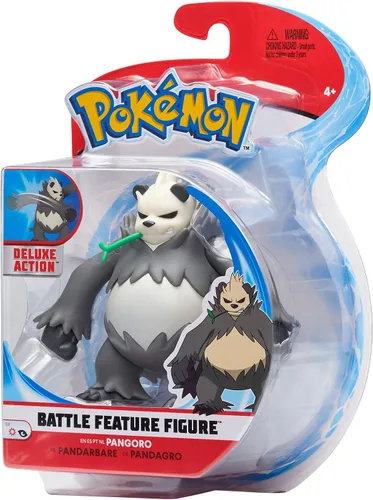 Vista 4 de Pokémon - Característica de batalla - Pandarbare (Pangoro) - Figura Pandarbarian articulada de 4.7 in con función de patada - Puño de Hierro