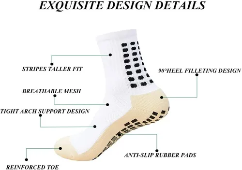 Vista 2 de Calcetines de fútbol antideslizantes para hombre, calcetines atléticos antideslizantes de fútbol con almohadillas de agarre246