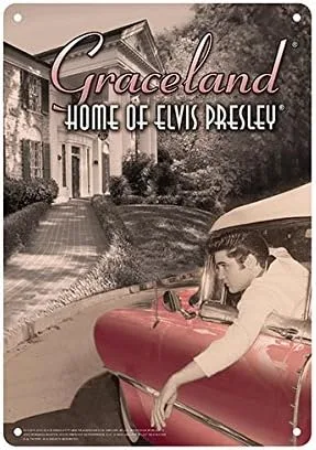 Vista 2 de Midsouth Products Elvis Presley 8x11.5 - Letrero de hojalata en blanco y negro