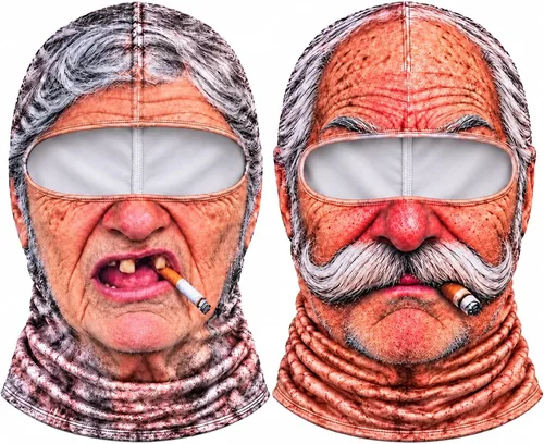 Vista 13 de Realistic Funny Ski Mask for Men Women, Old Man Frosty Face Ski Mask #A3