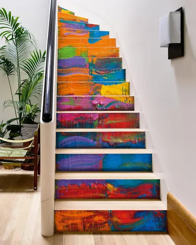 Vista 11 de FLFK Calcomanías para escaleras - Adhesivos para escaleras, Calcomanías autoadhesivas para escalones de Sunrise Coast, para decoración del hogar
