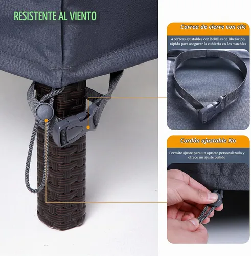 Vista 6 de F&J - Cubierta de mesa para patio al aire libre, 62 x 42 x 27.5 pulgadas, impermeable, resistente a los rayos UV, protección contra la nieve