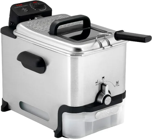Vista 10 de T-fal Mini freidora, freidora de acero inoxidable con canasta, 1 litro, control de temperatura versátil, 900 vatios, control de temperatura, fácil