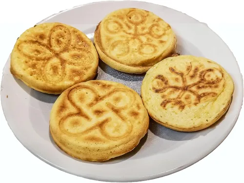 Vista 2 de 5 STAR SUPER DEALS Molde antiadherente de doble cara para hacer panqueques con 4 pequeños diseños de moldes decorativos para huevos perfectos