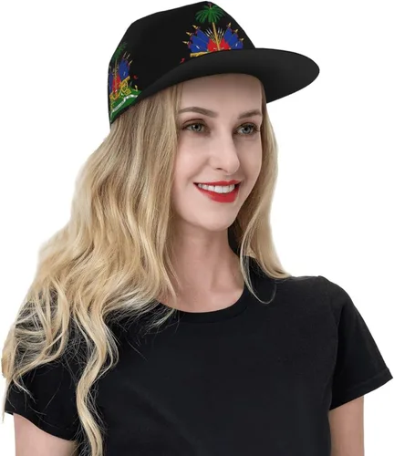 Vista 8 de MANQINF Lindo sombrero de béisbol de la bandera de Haití para hombres y mujeres, gorra de béisbol haitiana ajustable unisex