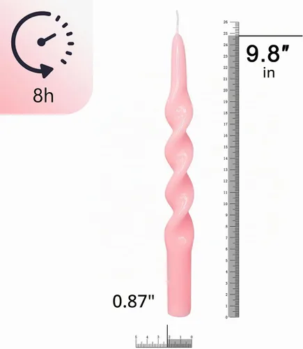 Vista 7 de Pink Candlesticks - Juego de 2 velas cónicas en espiral, sin perfume, de 10 pulgadas de largo, velas cónicas sin perfume para decoración del hogar