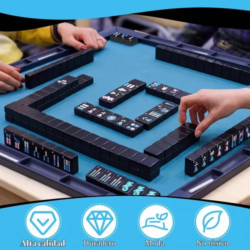 Vista 7 de Juego de 166 azulejos Mahjong, 1.2 pulgadas, negro