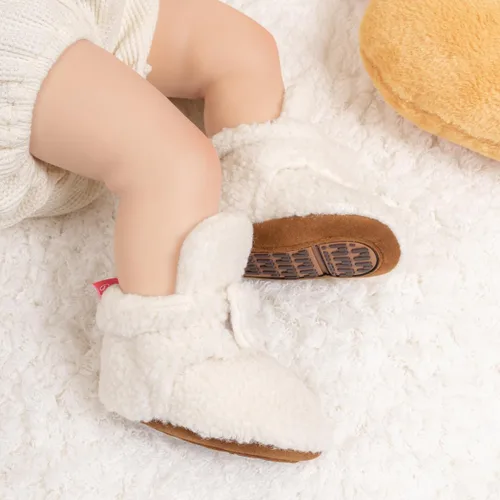 Vista 92 de Botines de forro polar para bebés, niños y niñas, pantuflas antideslizantes con agarre suave, zapatos de calcetín para recién nacidos, cuna
