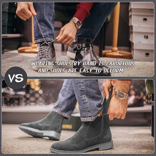 Vista 2 de ZOMAKE Bocina de plástico para zapatos, bocinas de viaje para hombres, mujeres, personas mayores y niños - Cuchara para zapatos - Ayudante