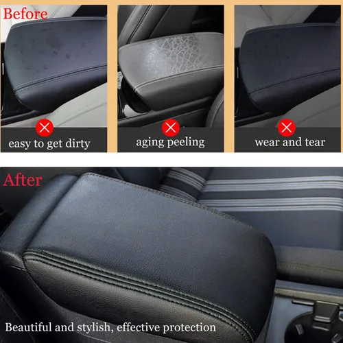 Vista 2 de Funda de reposabrazos adecuada para Toyota Camry 2007-2011 de cuero para consola central reposabrazos almohadilla protectora