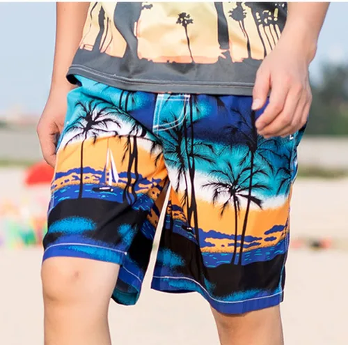 Vista 2 de Yuzhih Pantalones cortos de gran tamaño para hombre, cintura elástica, pantalones ajustados con cordón, pantalones cortos casuales de playa al aire