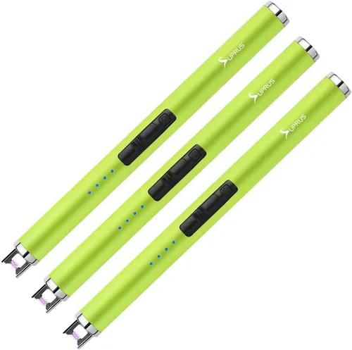 Vista 12 de SUPRUS Encendedor fluorescente que brilla en la oscuridad, encendedor USB, recargable, resistente al viento, tamaño de bolsillo para velas, cocinas