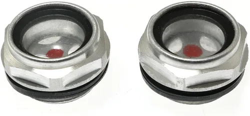 Vista 6 de RLECS 4 piezas de vidrio de vista para compresor de aire, tanque de bomba de caja de cambios (1/2 pulgada NPT), aleación de aluminio hexagonal