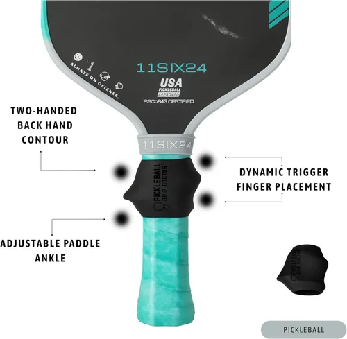 Vista 4 de Ayuda de entrenamiento de pickleball diseñada para potencia, precisión y control Herramienta de agarre multiposición para retroalimentación real