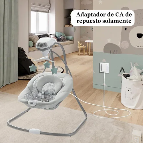 Vista 4 de Cable de alimentación de repuesto SSA-5WVI-05, adaptador de 5 V para columpio de bebé, compatible con Graco, Kmaier, Bioby, Bellababy, Ezebaby