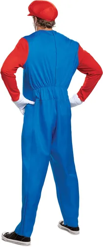 Vista 2 de Disguise Mens Mario Costume, Official Super And Hat Adult Sized, Mario, S (28-30)