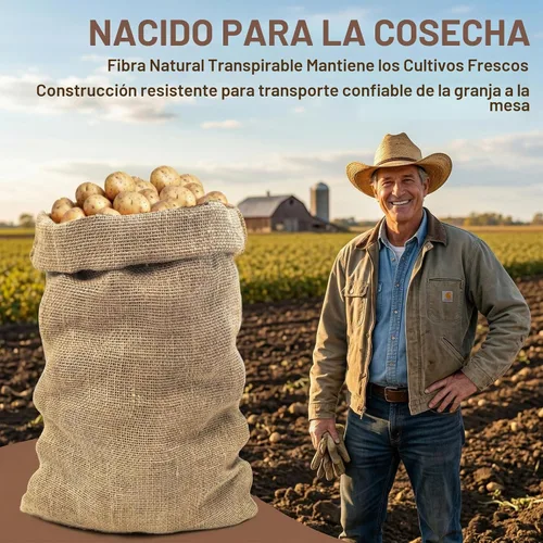 Vista 2 de MAQIHAN Bolsas de arpillera para plantas - 2 sacos grandes de arpillera