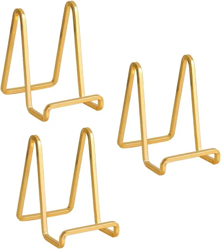 Vista 9 de Soporte de Caballete Porta Platos para Exhibición - Soportes de Platos de Metal de 4.5 Pulgadas para Exhibición - Soporte de Mesa para Fotos