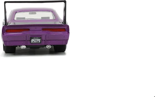 Vista 5 de Jada Toys Big Time Muscle 1:24 1969 Dodge Charger Daytona - Coche fundido a presión, color morado, juguetes para niños y adultos