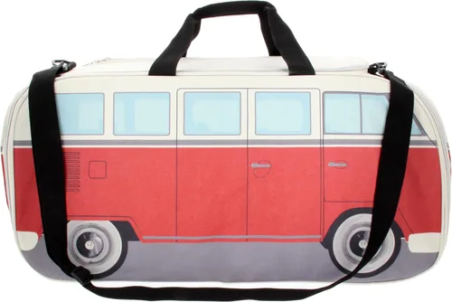 Vista 5 de BRISA VW Collection - Volkswagen Samba Bus T1 Camper Van Sport, gimnasio, bolsa de viaje, bolsa de lona con compartimento para zapatos y artículos
