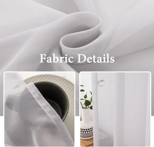 Vista 34 de MIULEE Cortinas Transparentes Laterales para Puerta Francesa con Filtrado de Luz, Tratamiento de Ventana, 2 Paneles de 25 x 40 Pulgadas con Beige